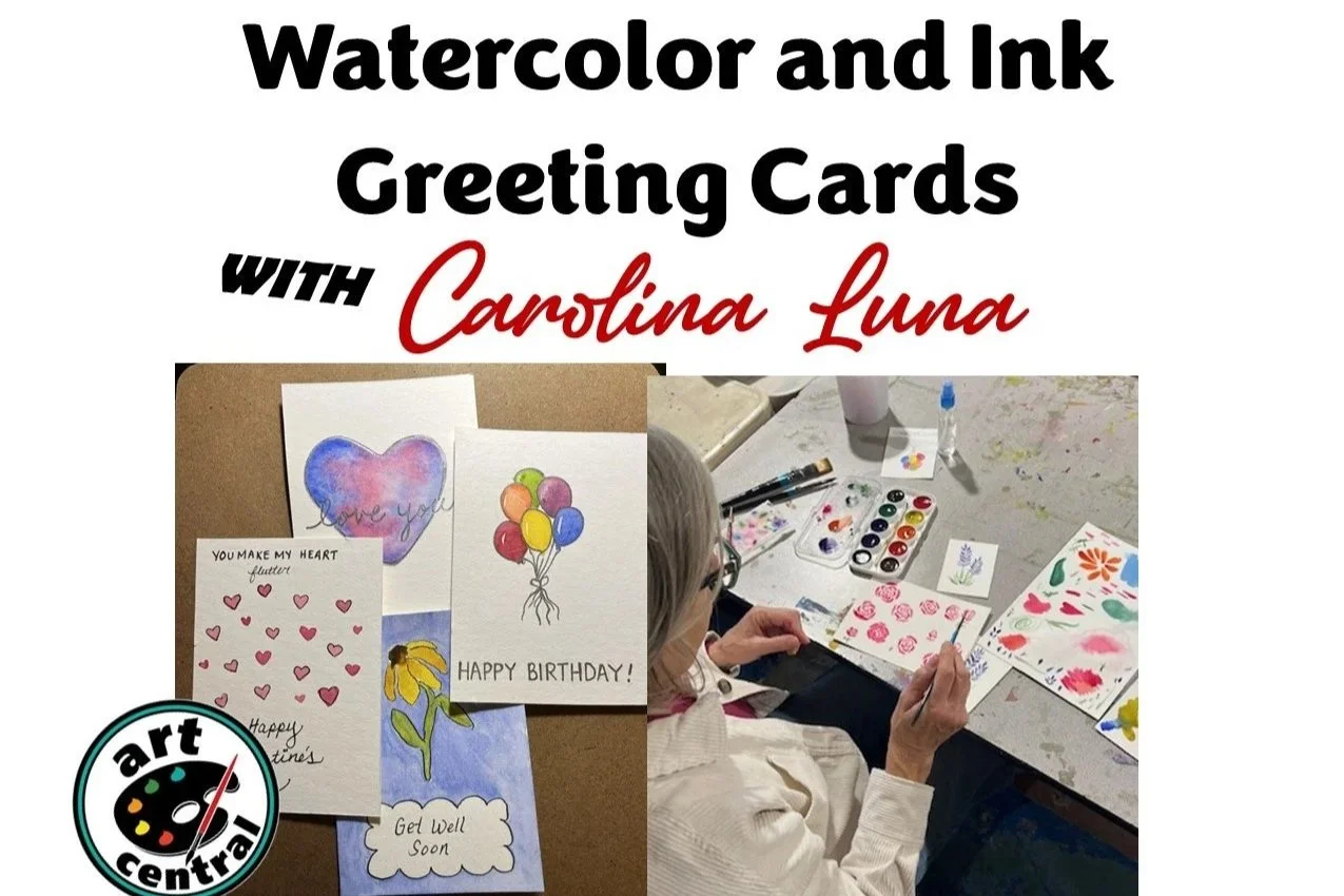 Watercolor and Ink Greeting Cards with Carolina Luna