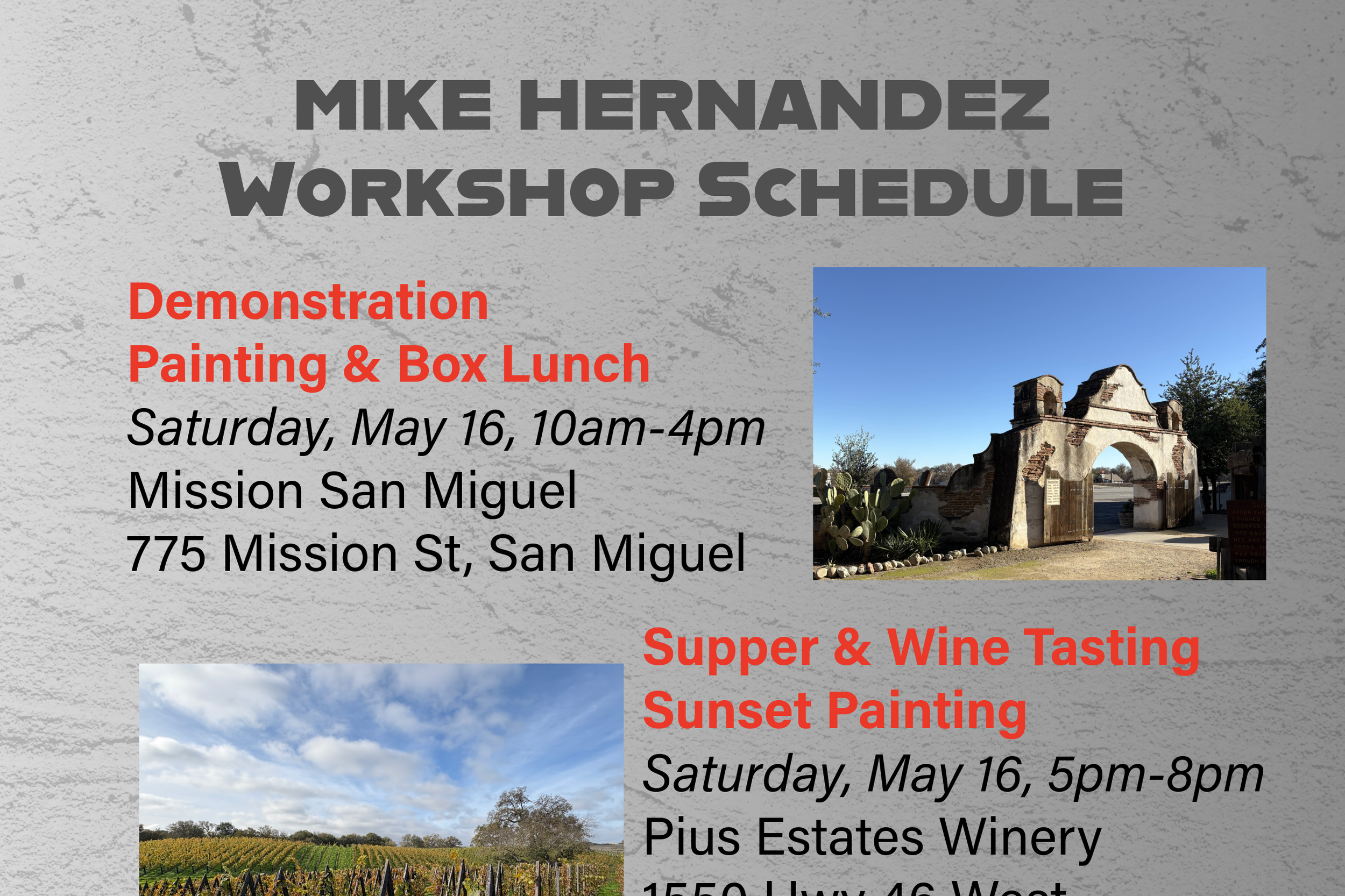 Mike Hernandez Plein Air Workshop