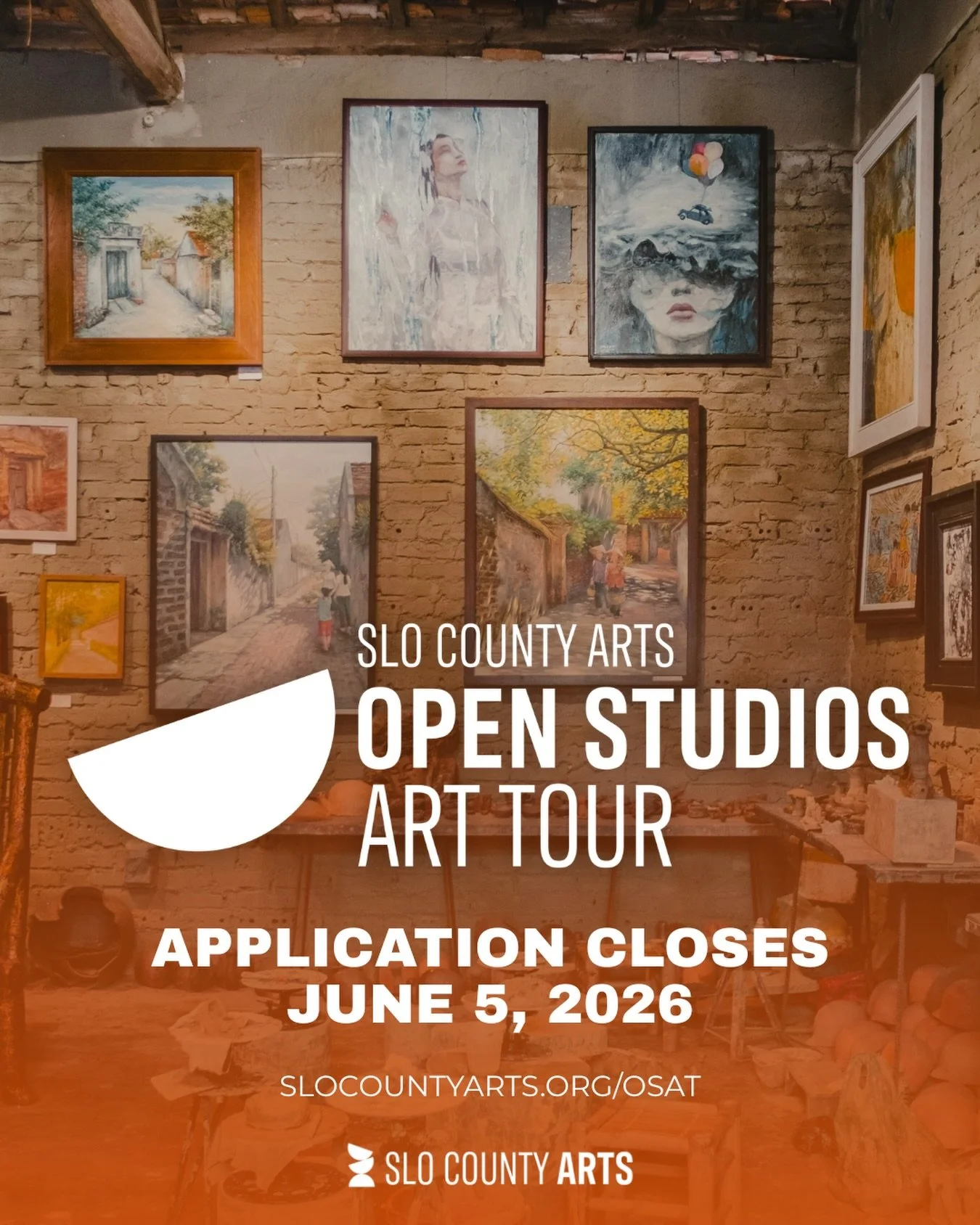 There is just over a month left to apply for the 2026 SLO County Open Studios Art Tour!

Join the tour to be a part of a 28-year tradition of local artists opening their workspaces to the public to share their art and their creative processes. This y