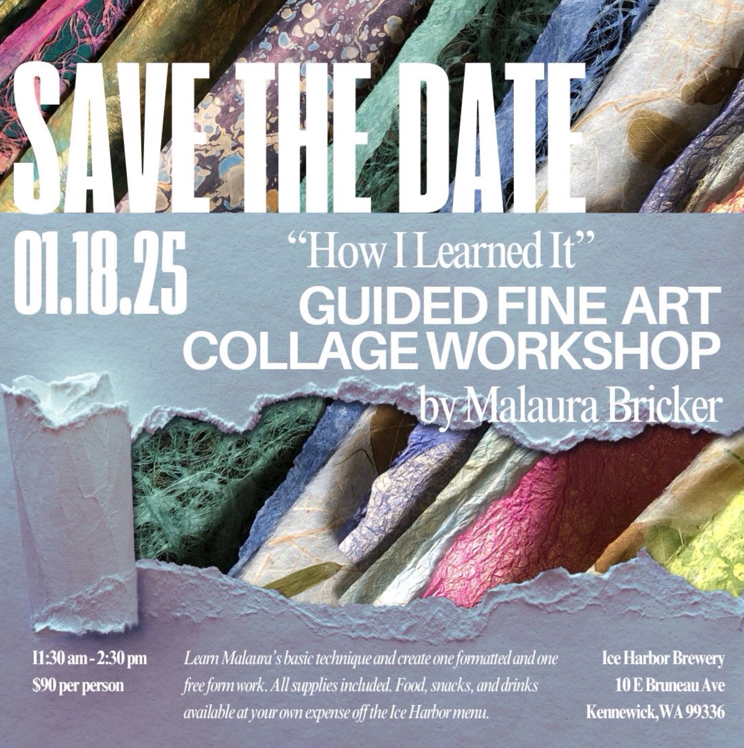 “How I Learned It” Guided Fine Art Collage Workshop