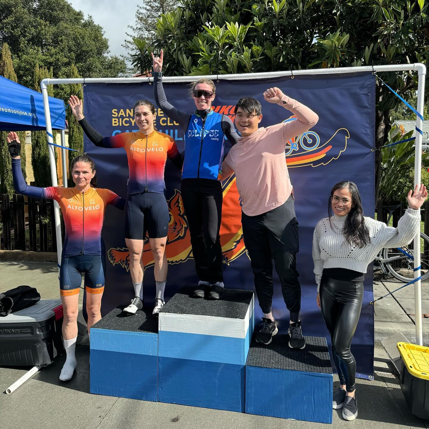 Another weekend, another triumph for our W Cat 4 team in Santa Cruz! 🌟 Stephanie dominated the 48th Cat&rsquo;s Hill Classic, claiming the top step with Eva hot on her heels in 3rd. And the success didn&rsquo;t stop there! On Sunday, Stephanie secur