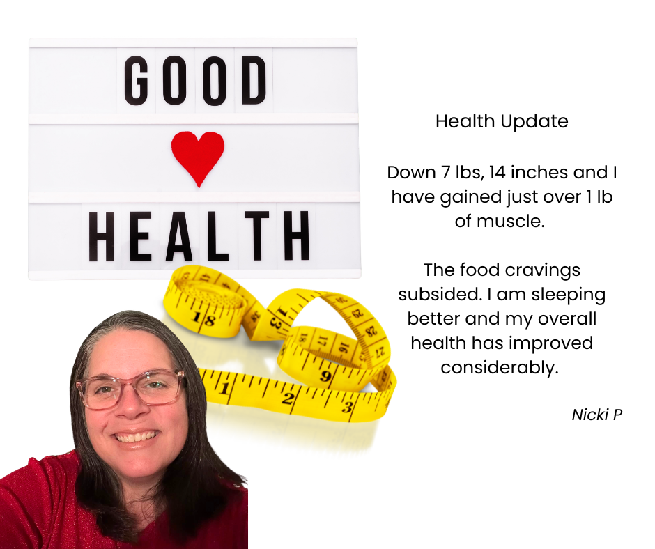 A woman smiling health update- weight loss and muscle gain