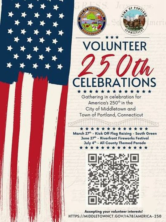 Volunteer to help with the 250th America celebration celebrations in Middletown! #dtmiddletown