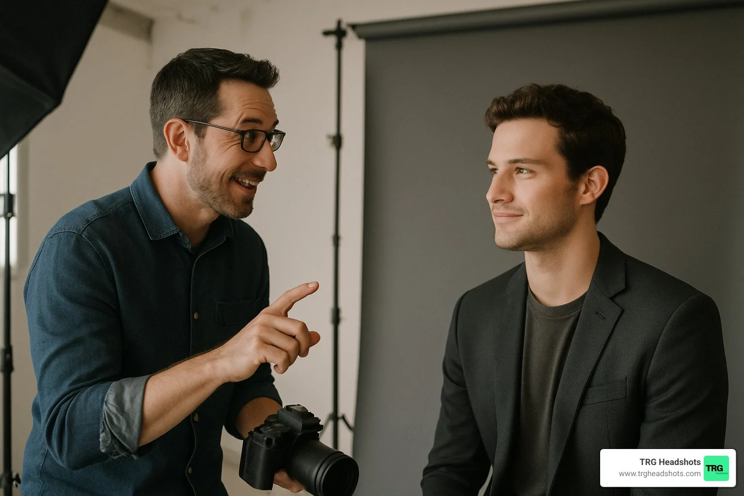 ask questions during headshot photography