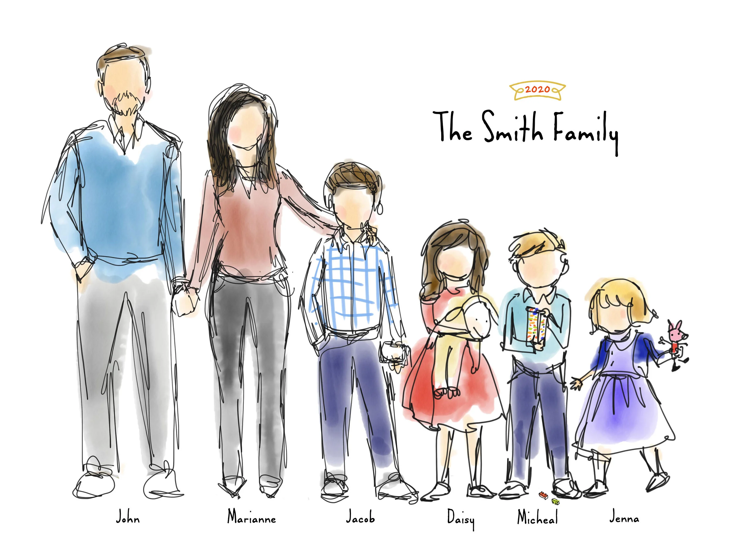 Custom Family Portrait Digital Download