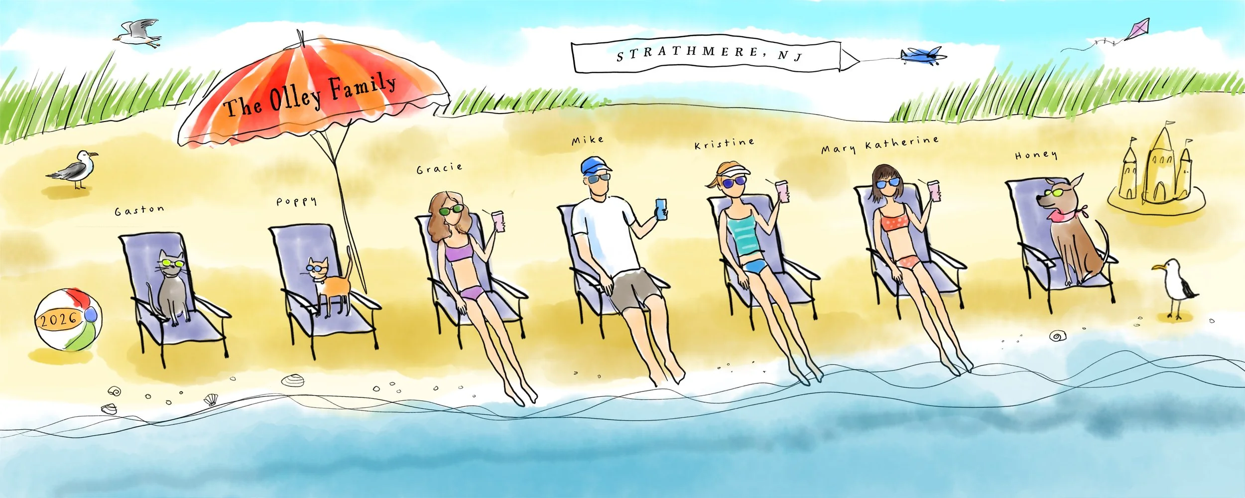 Beach Family Art