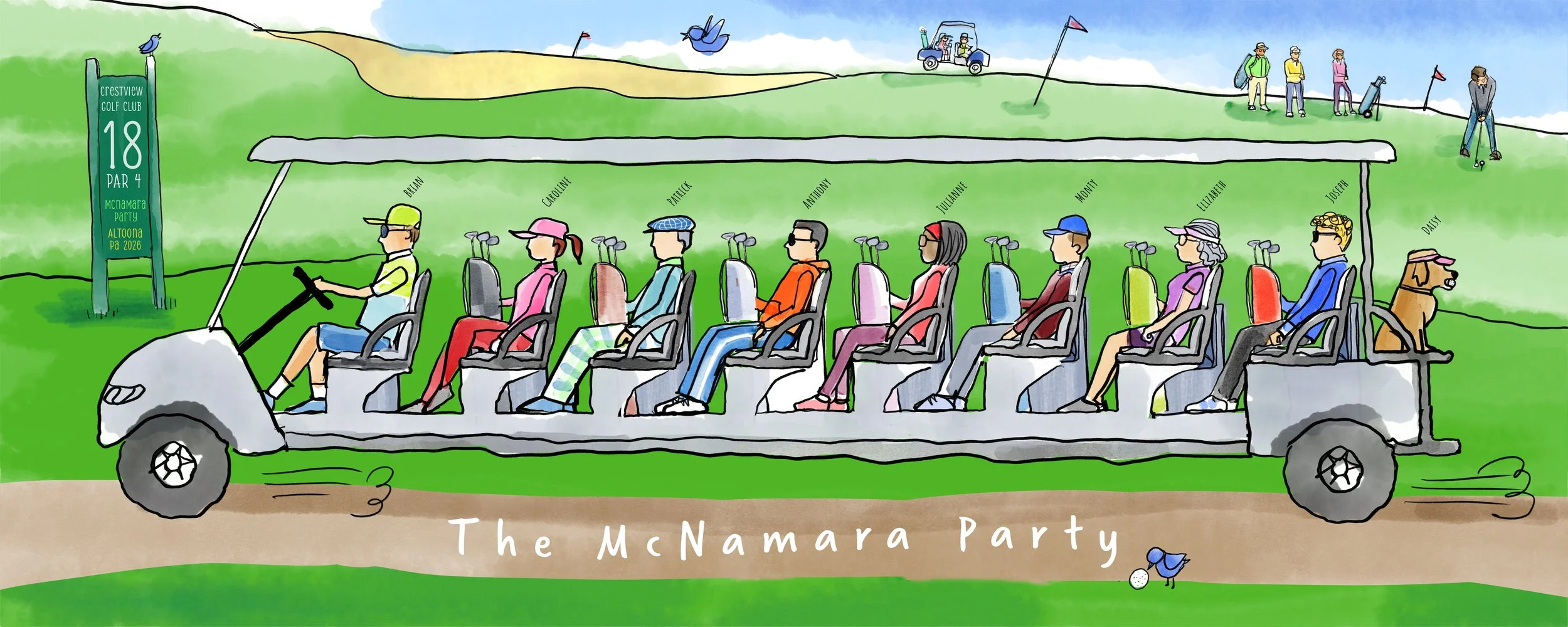 Golf Family Art