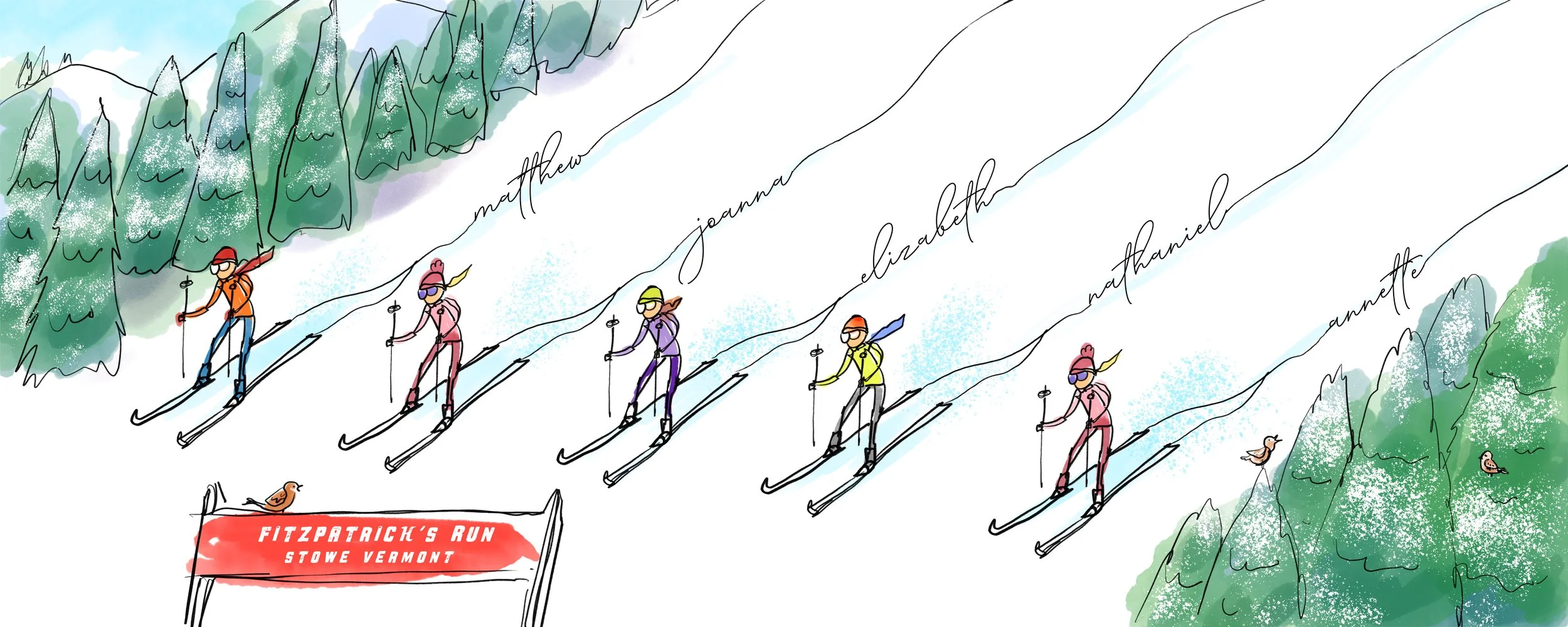 Ski Family Art