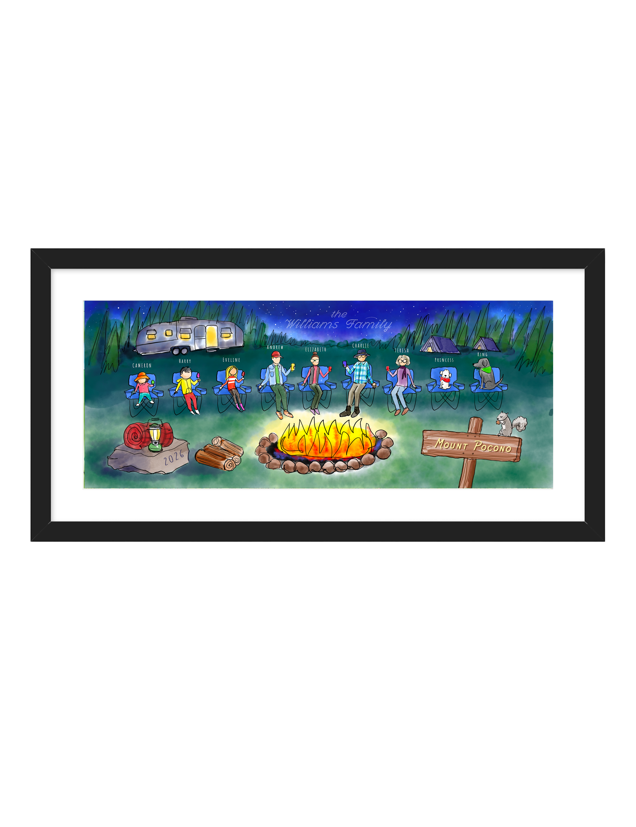 Camping Family Art