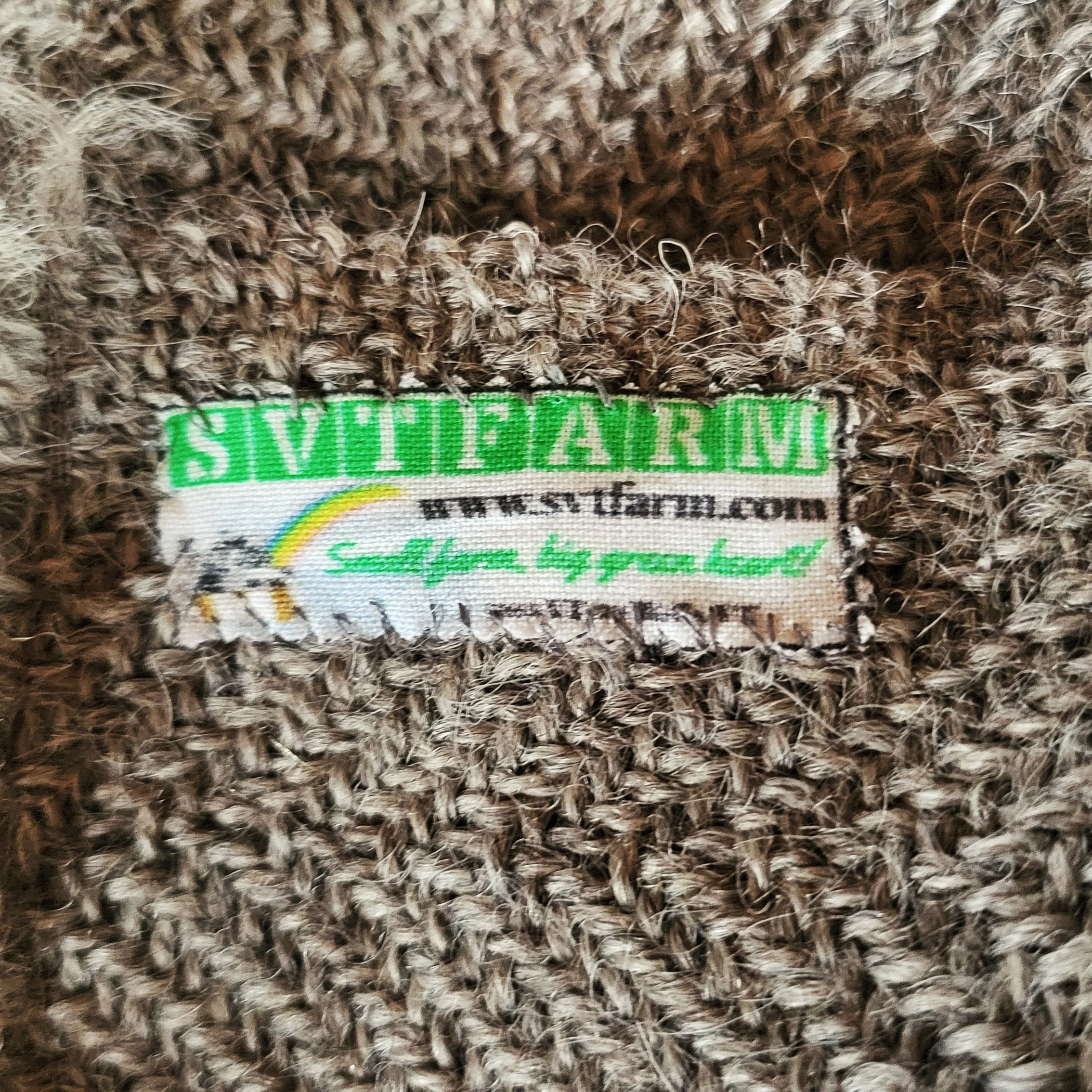 Home-Grown Wool Poncho Label