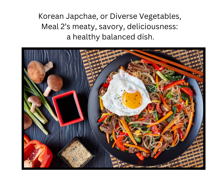 Japchae Is Diverse Vegetables With Grilled Tri-Tip Beef