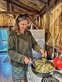 Cooking Japchae With Grilled Tri-Tip Beef At Camp