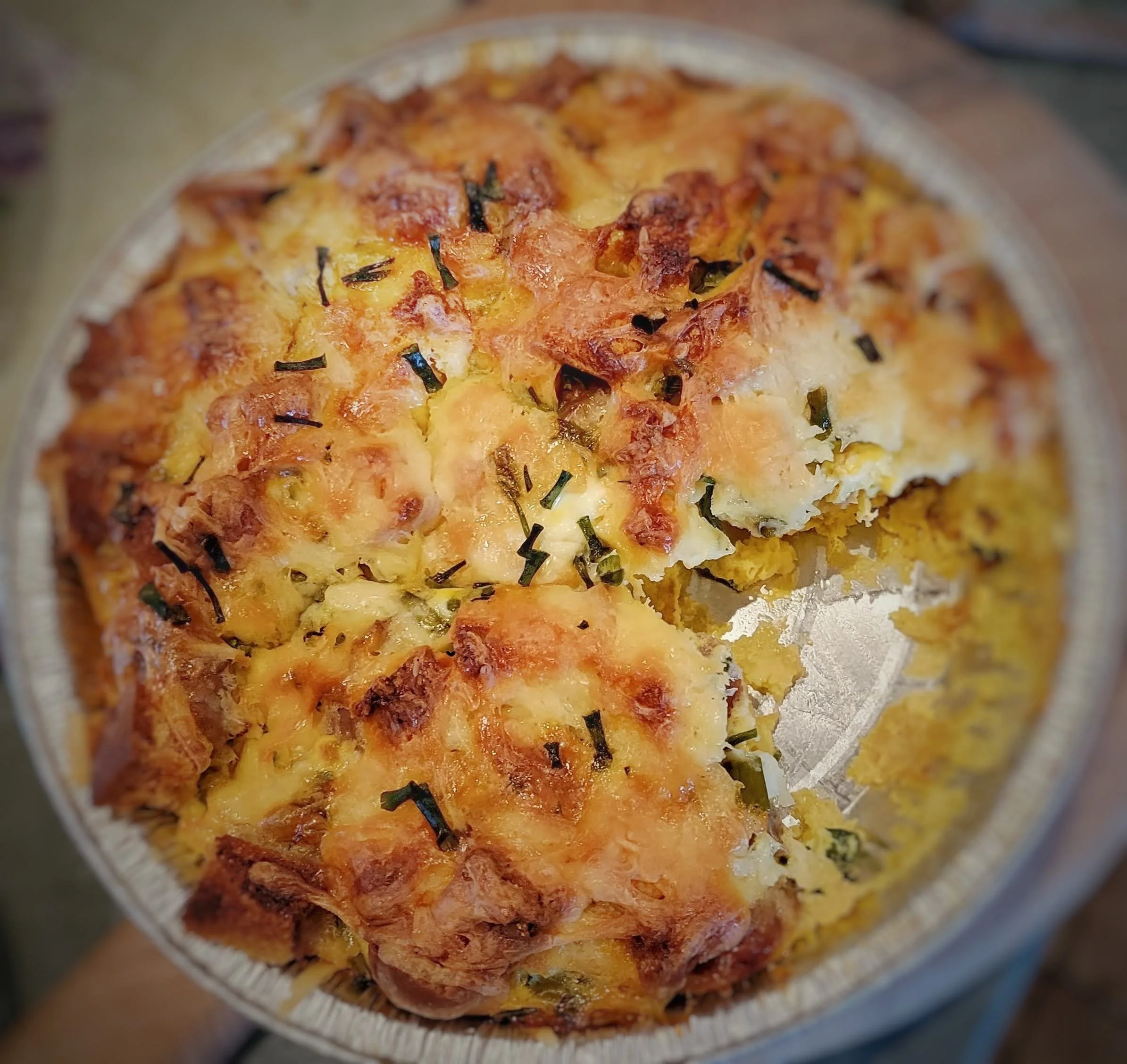 Sausage breakfast bake using local Vermont farm ingredients