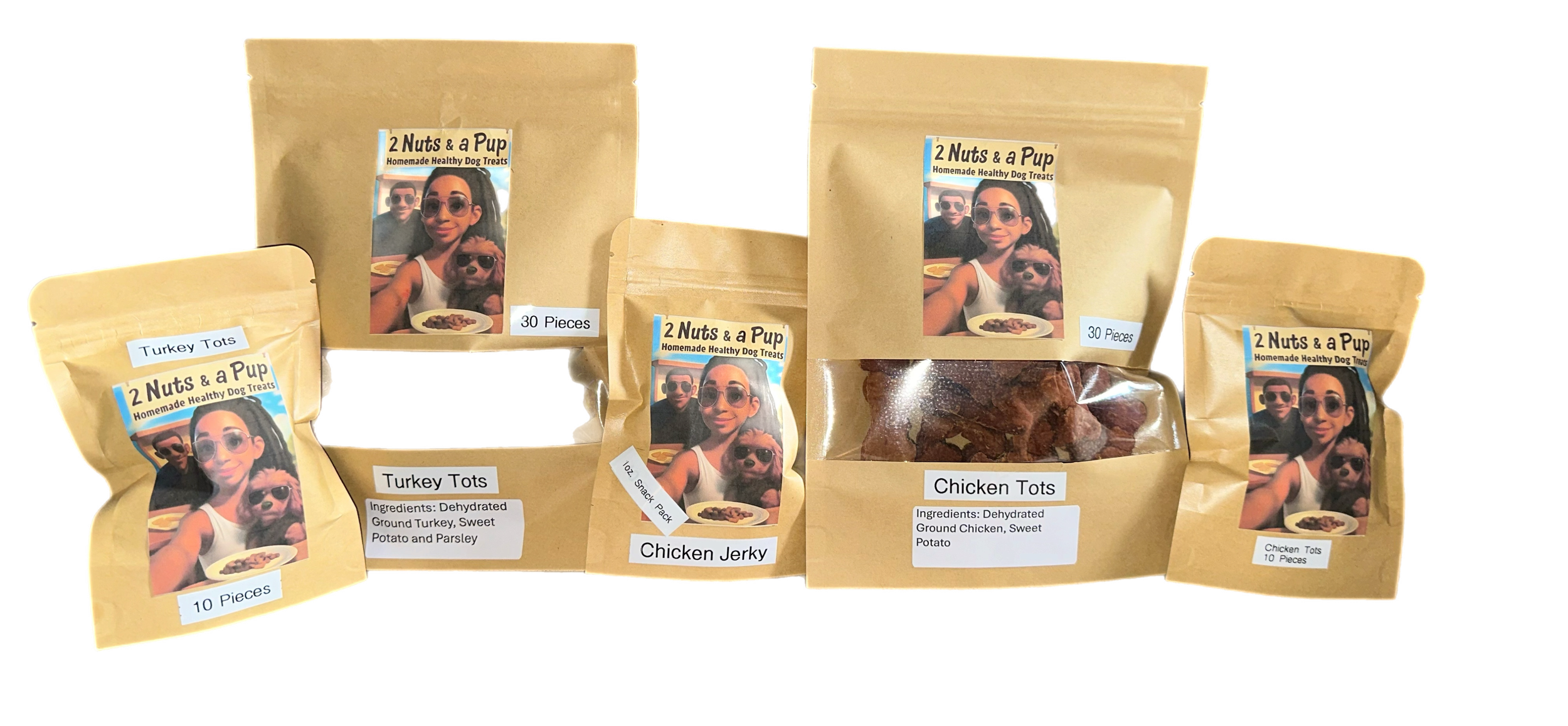 Turkey Jerky Tots - Small - 10 Pieces - Bone Shaped