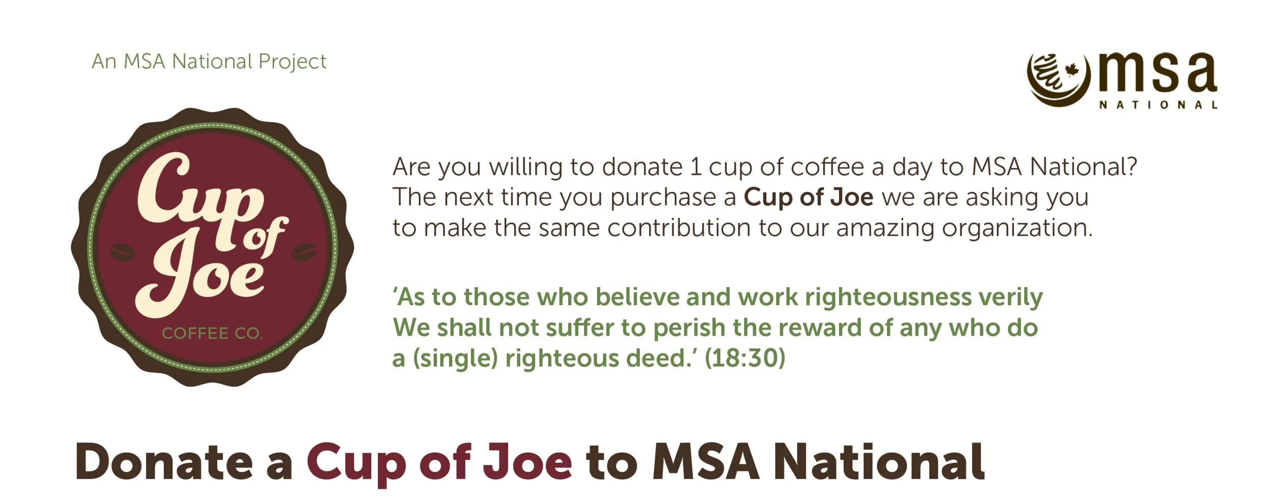 Cup Of Joe Campaign Msa National