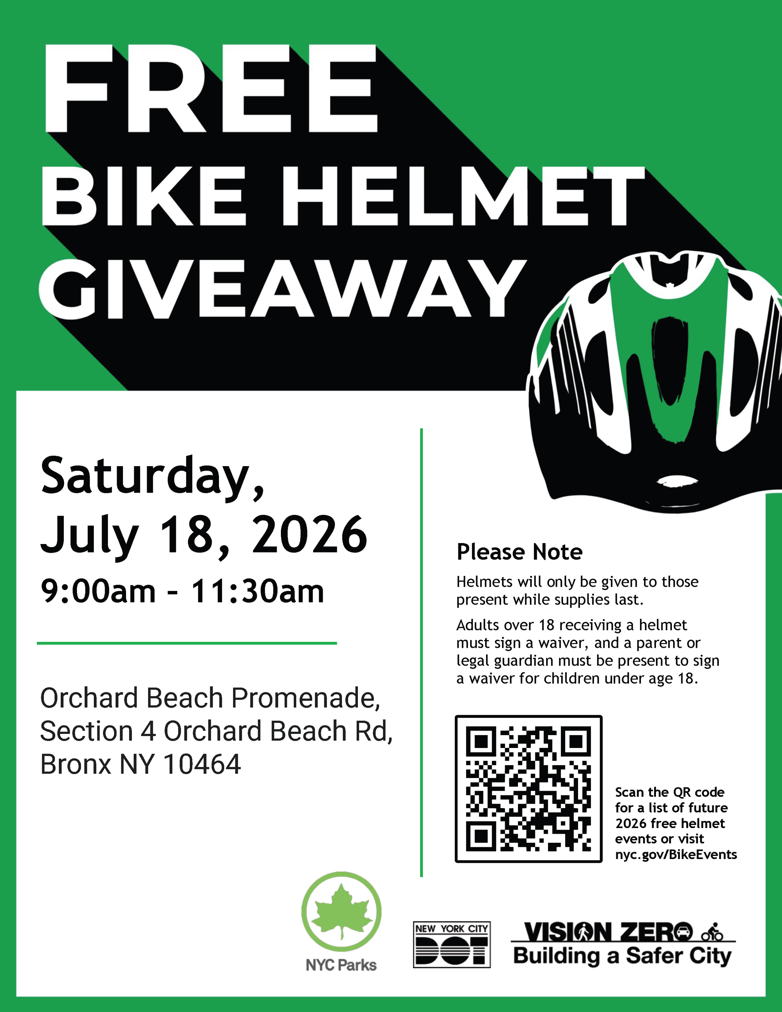 NYC DOT Helmet Giveaway