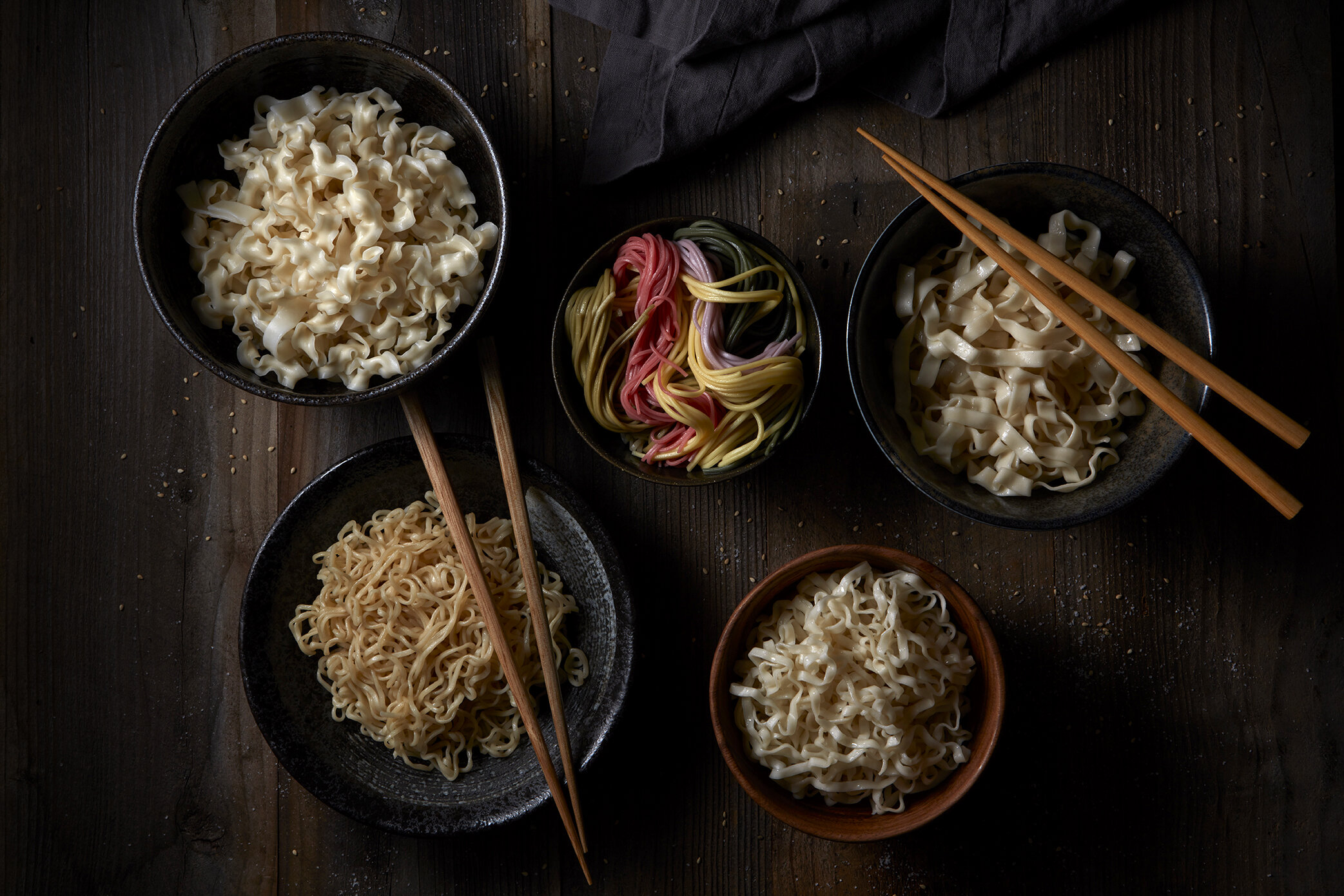 Variety of Ramen noodles