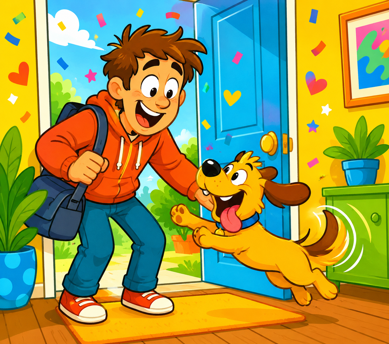 A dog at the door