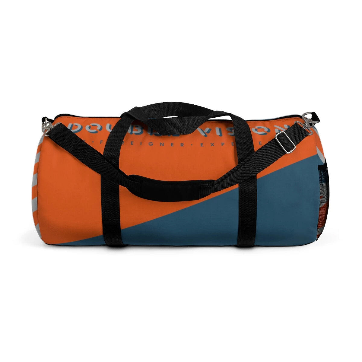 Double Vision . Orange & Blue Duffel Bag