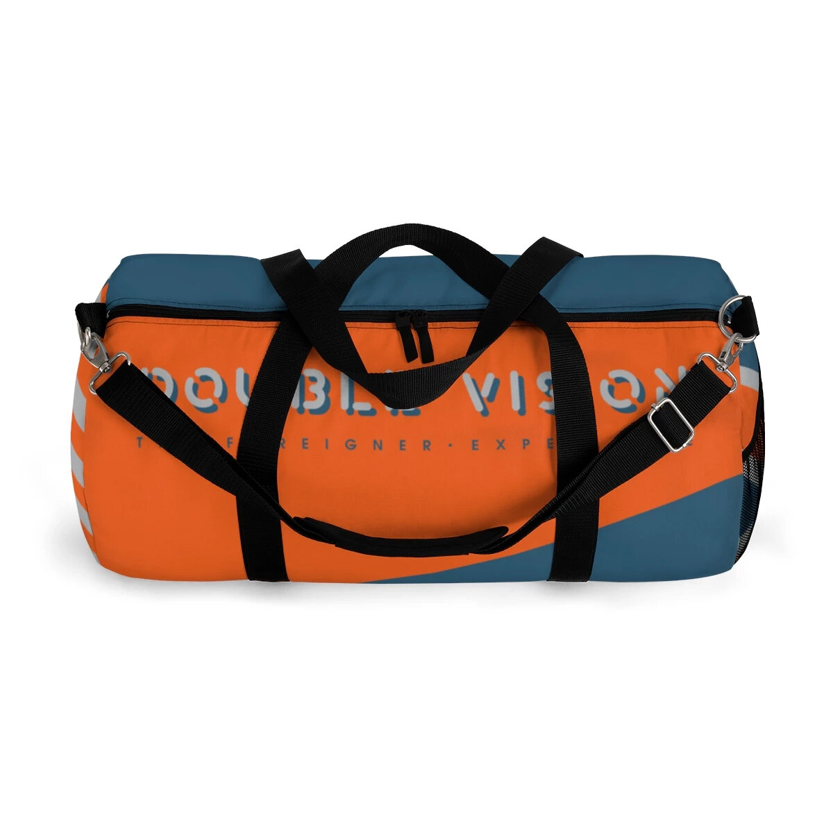 Double Vision . Orange & Blue Duffel Bag
