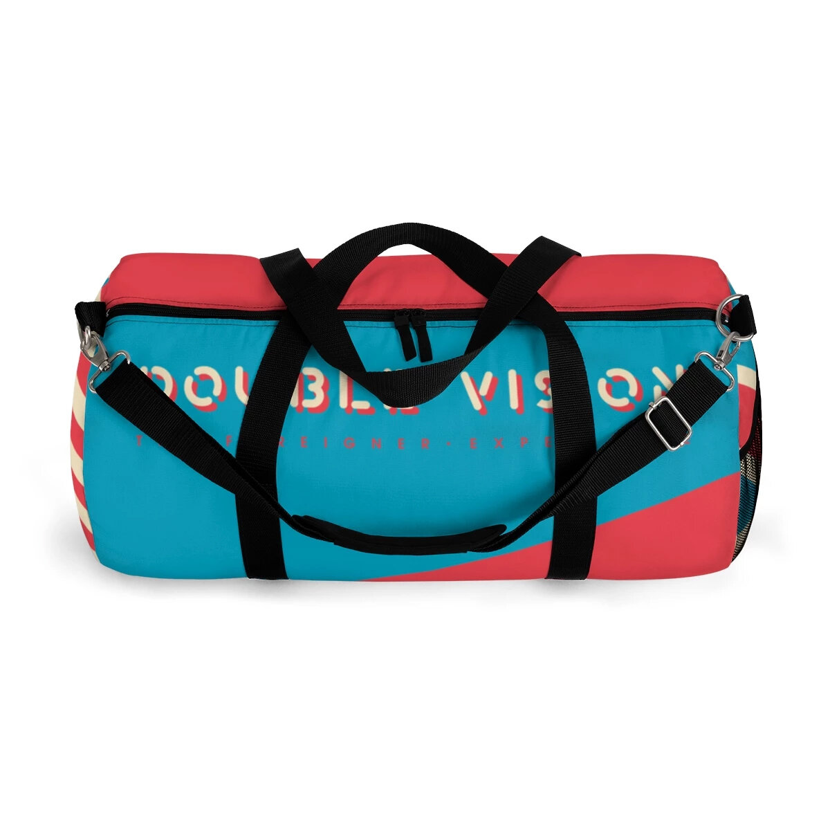 Double Vision . Blue & Red Duffel Bag