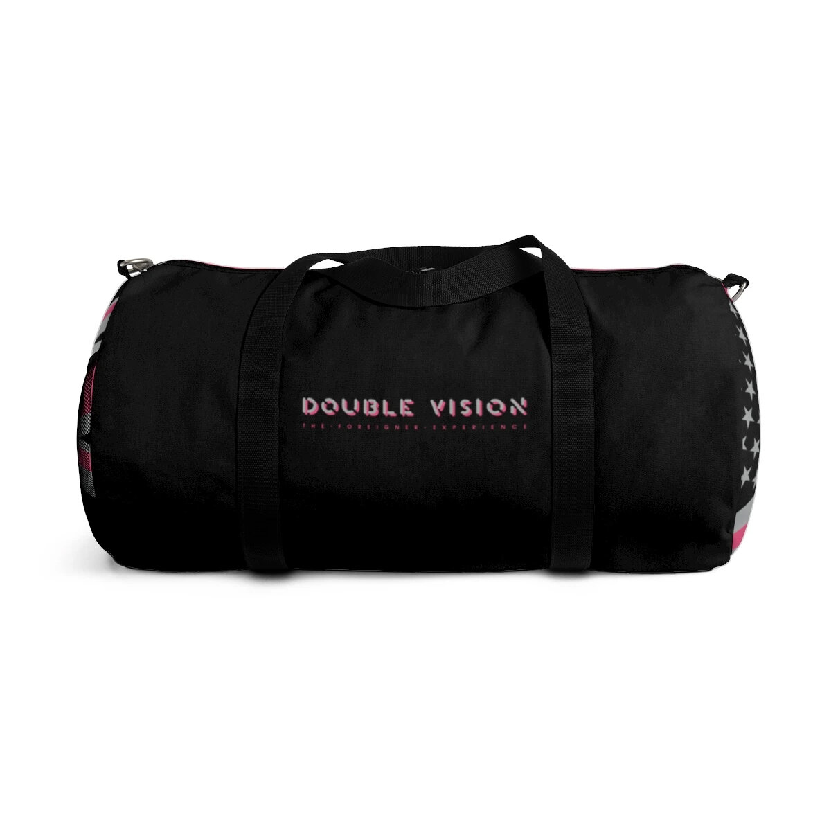 Double Vision . Pink & Black Duffel Bag