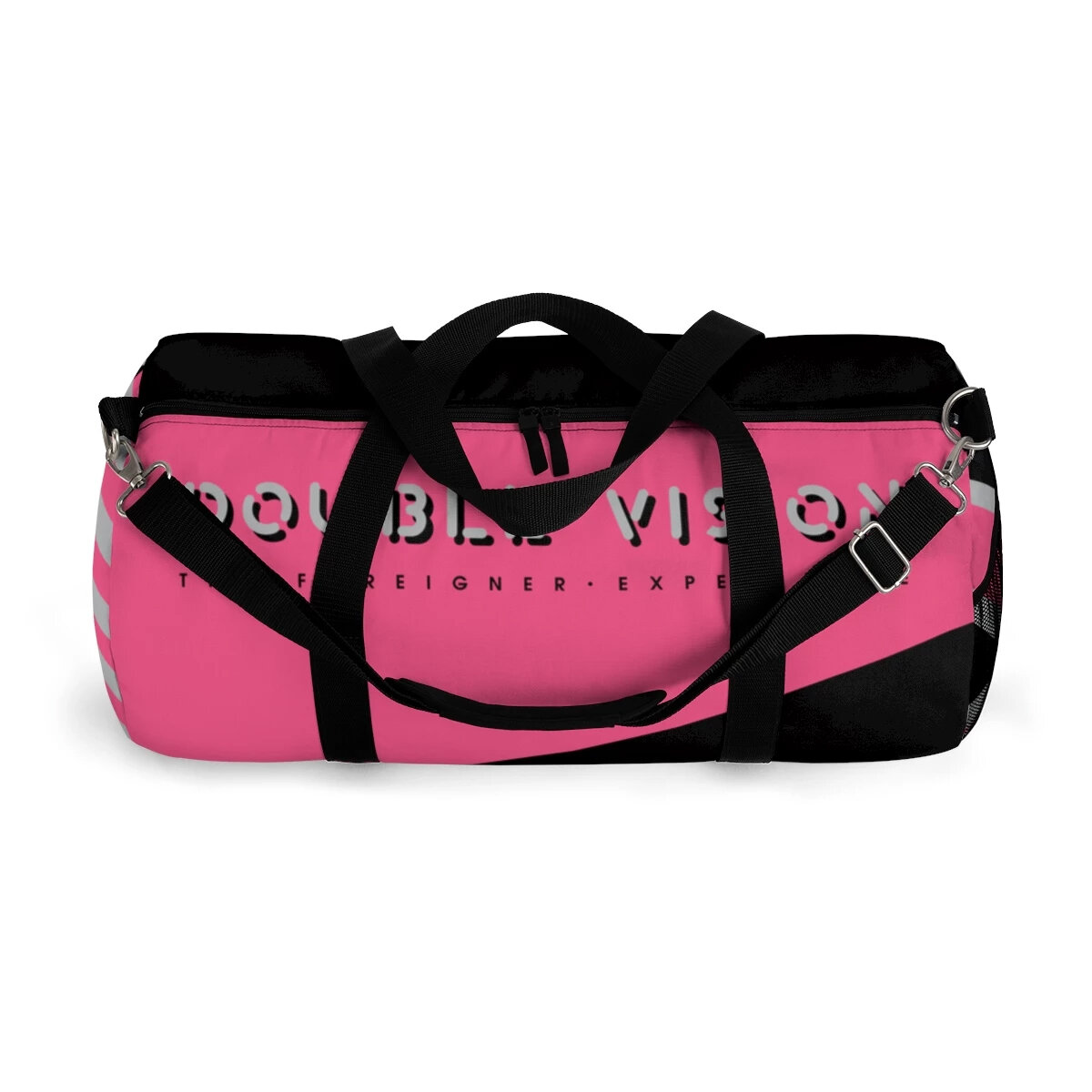 Double Vision . Pink & Black Duffel Bag