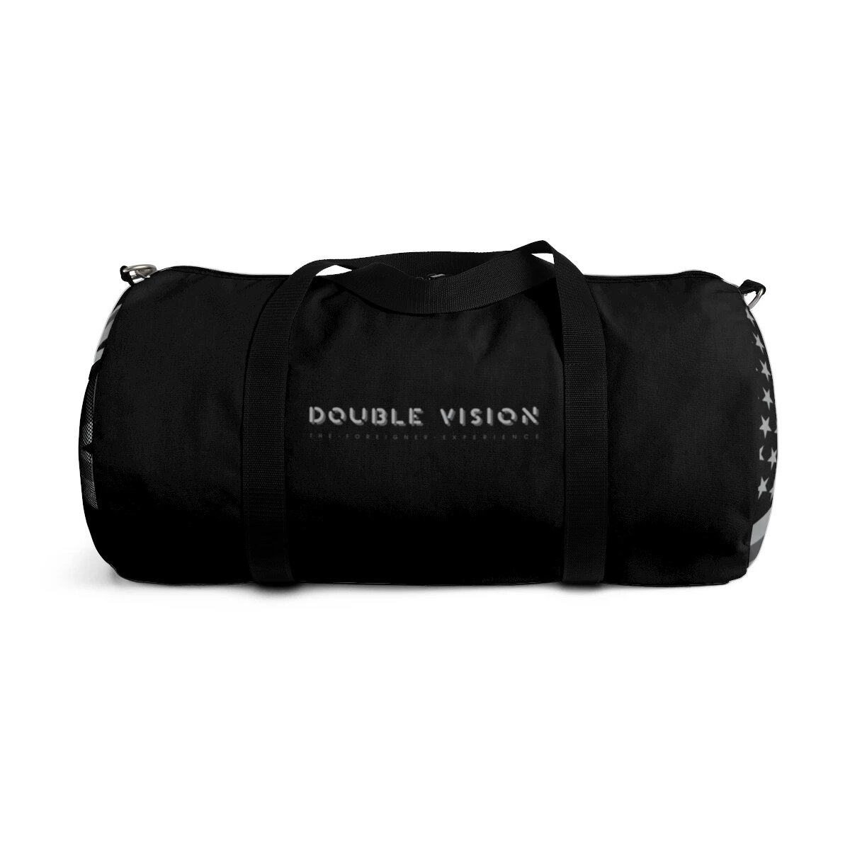 Double Vision . Gray & Black Duffel Bag