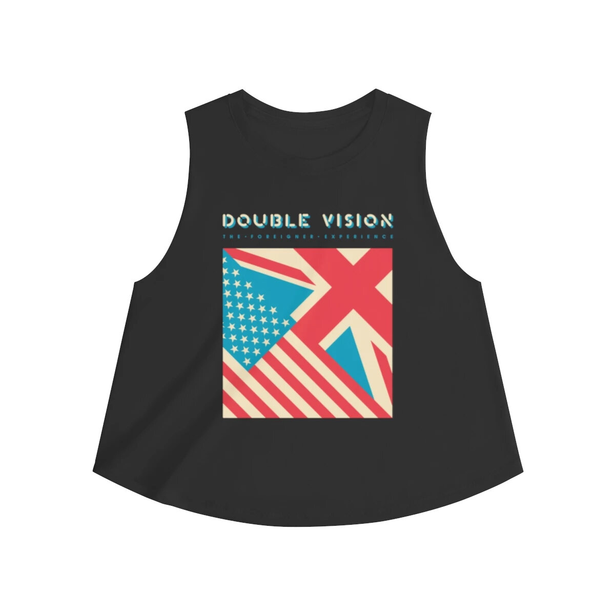 Double Vision . Blue On Dark Women's Crop Top