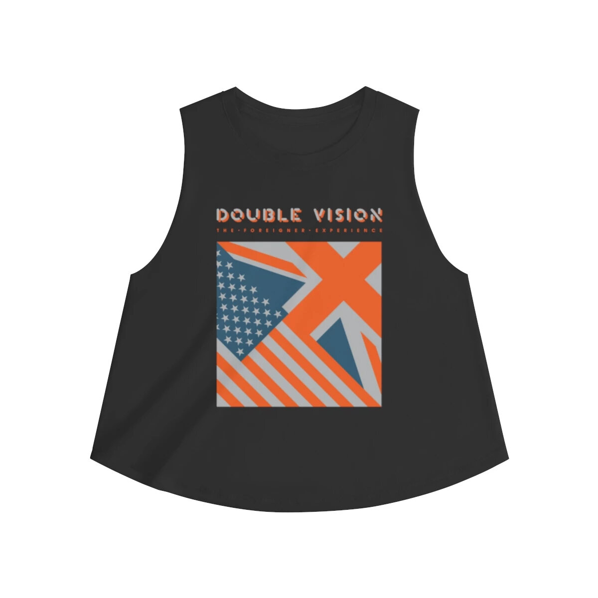 Double Vision . Orange On Dark Women's Crop Top