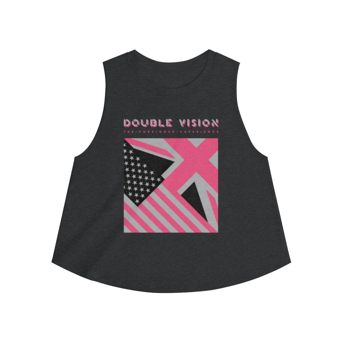 Double Vision . Pink On Dark Women's Crop Top
