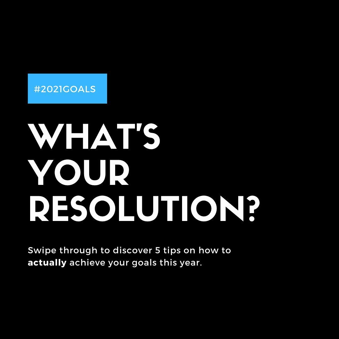 Have you been making resolutions that don&rsquo;t go anywhere year after year? Swipe through our 5 tips and make 2021 YOUR year to achieve your goals. ⠀⠀
⠀⠀
Be sure to hit save on this post, and try number 4 out &amp; share YOUR goals with us in the 