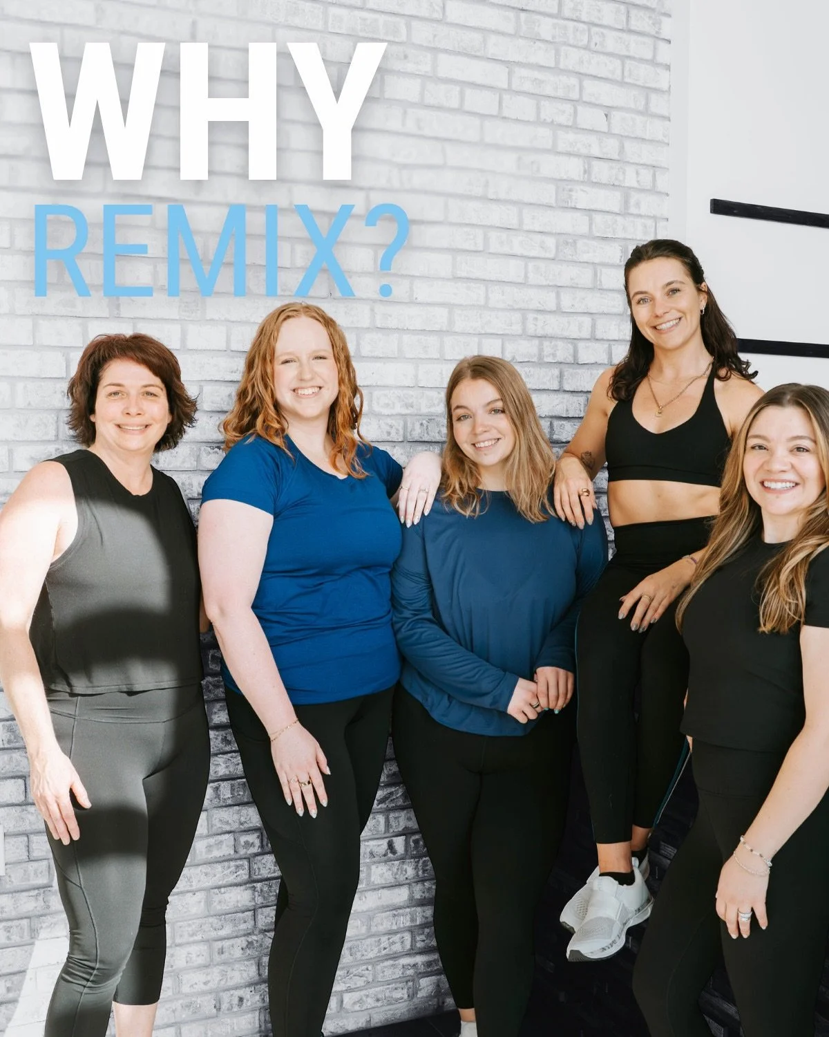 Why Remix?
Because mixing it up works.

Different class styles. Different instructors. Different energy every time you walk through the door. All with a community that makes you feel supported while you challenge yourself.

Find your mix at Remix.

T