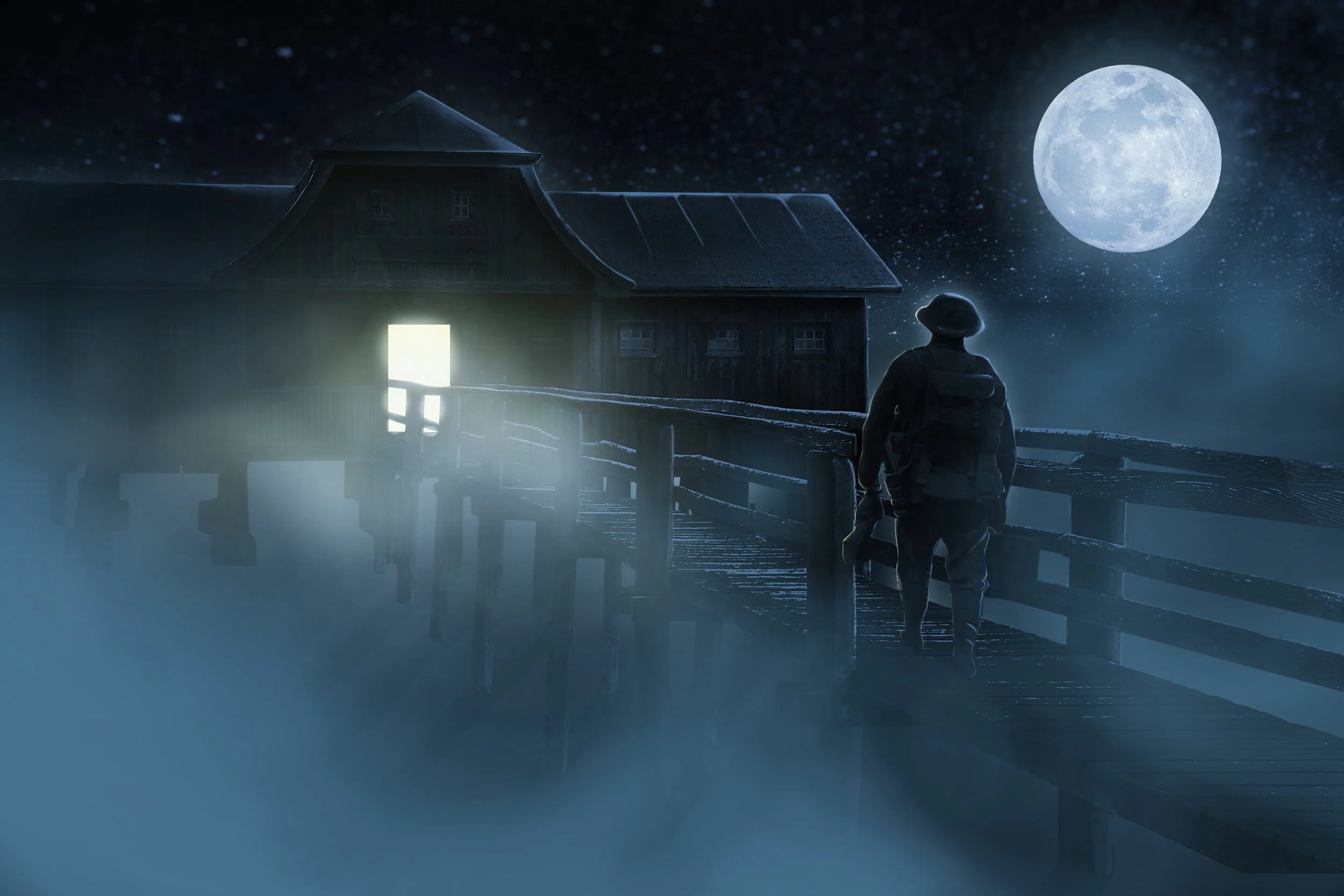  A Photoshop work about a soldier coming home back from war(SCI-FI theme). 