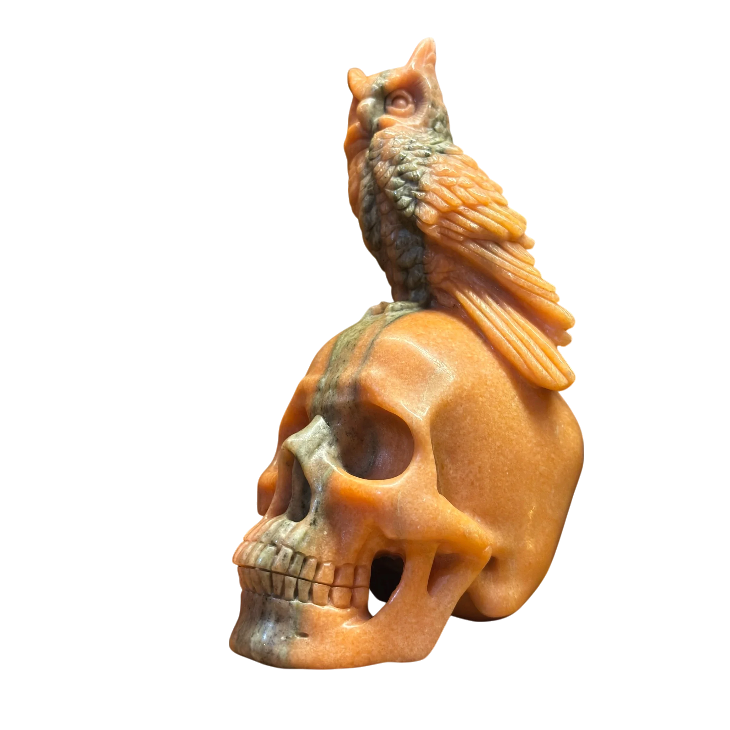 Calcite Skull and Owl