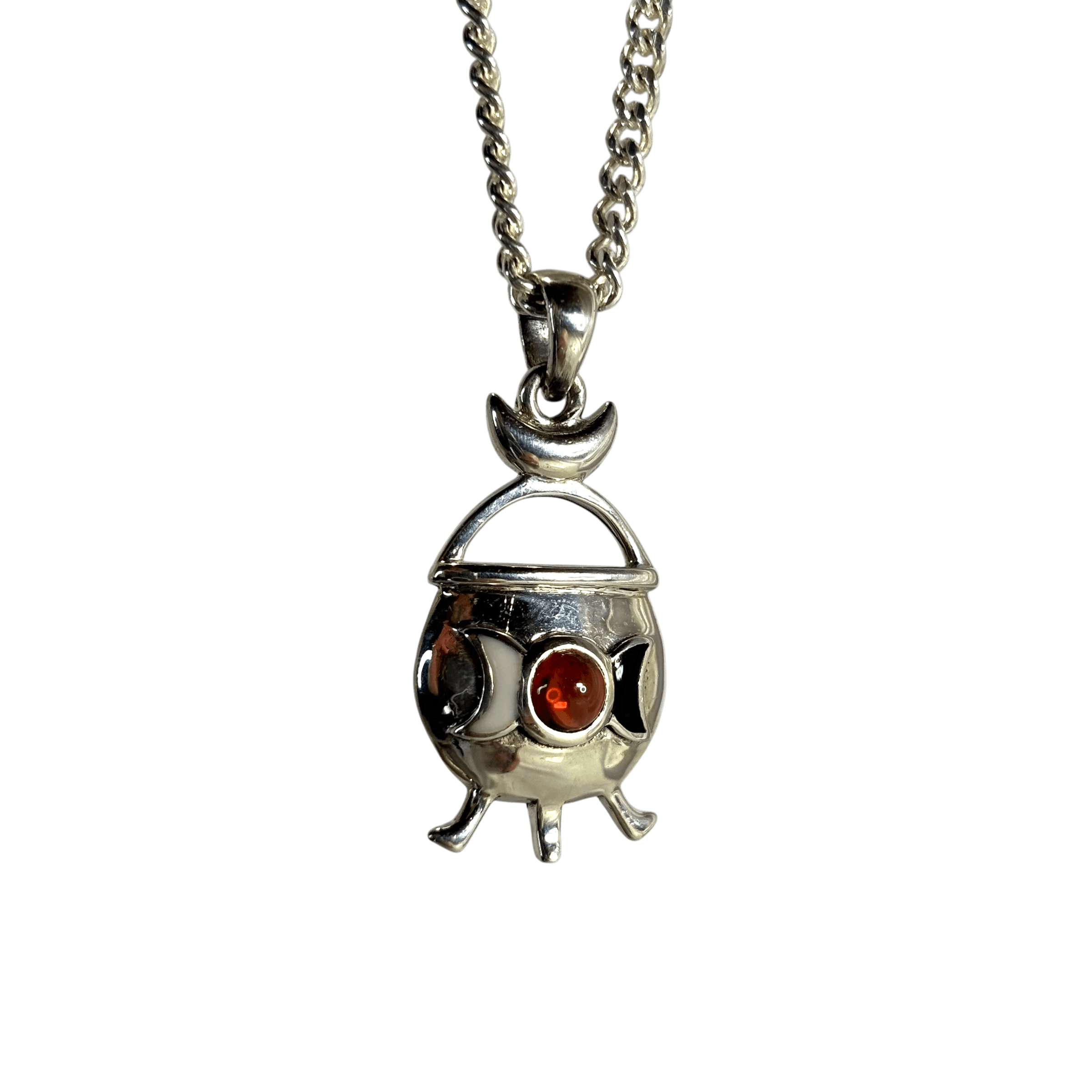 Crystal Cauldron Triple Moon Pendant