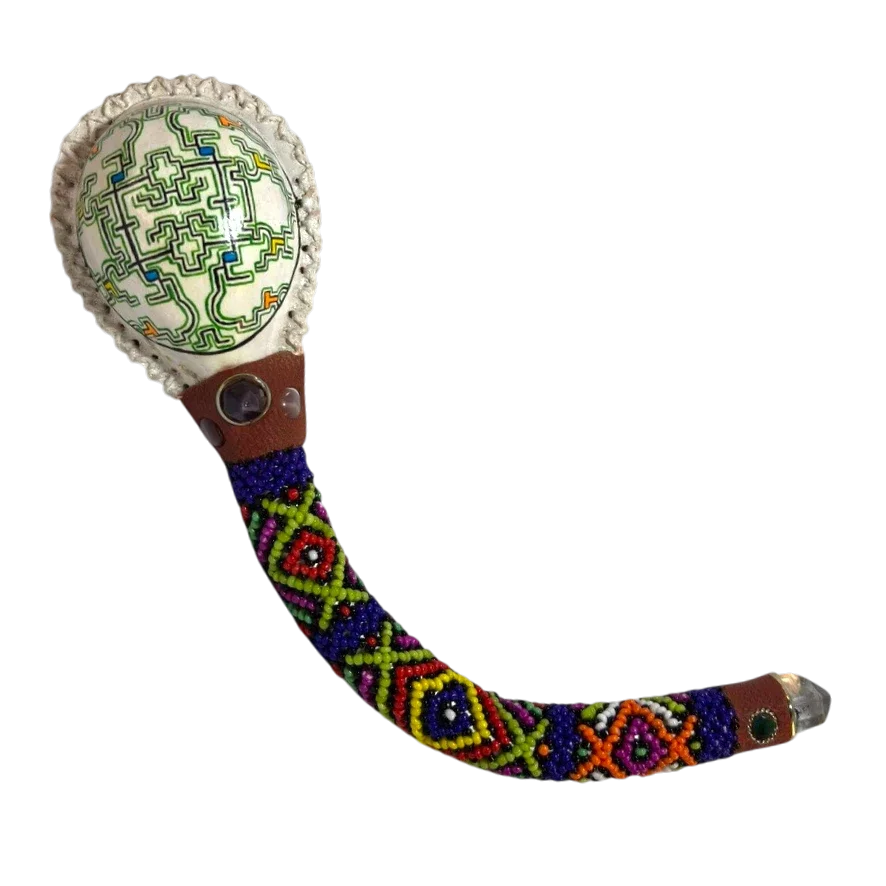 Ayahuasca Seedpod Ritual Rattle - Handmade