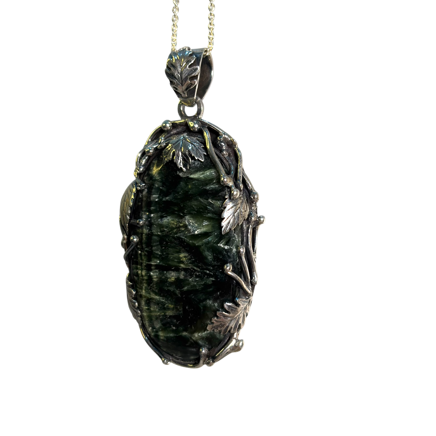Handmade Seraphinite Vine Pendant