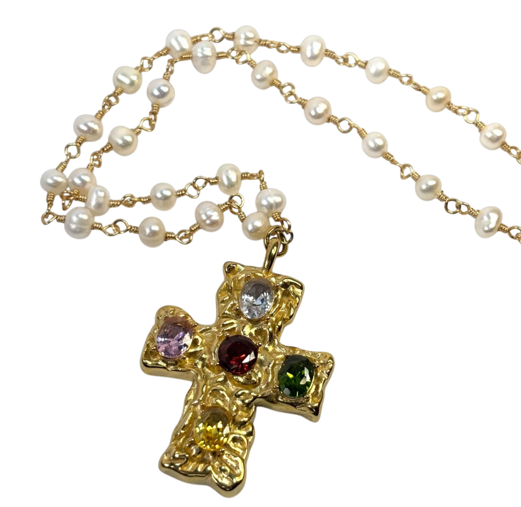 Cross Pearl Necklace