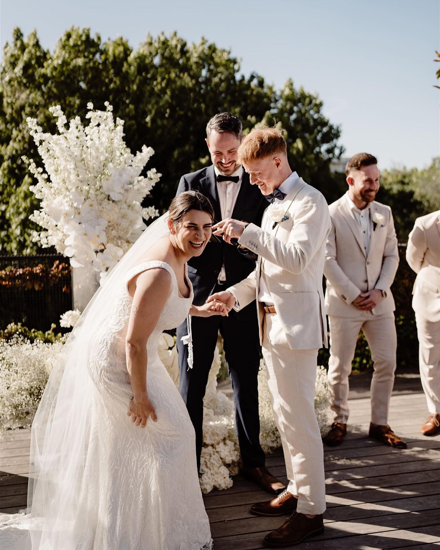 Ahh Laura and Shaun, so many laughs, a couple of happy tears, and a hell of a celebration, (complete with their pup 🐶)

Side note - the rings may or may not have been left in a nearby hotel room (which explains the photo of best man Nick making the 