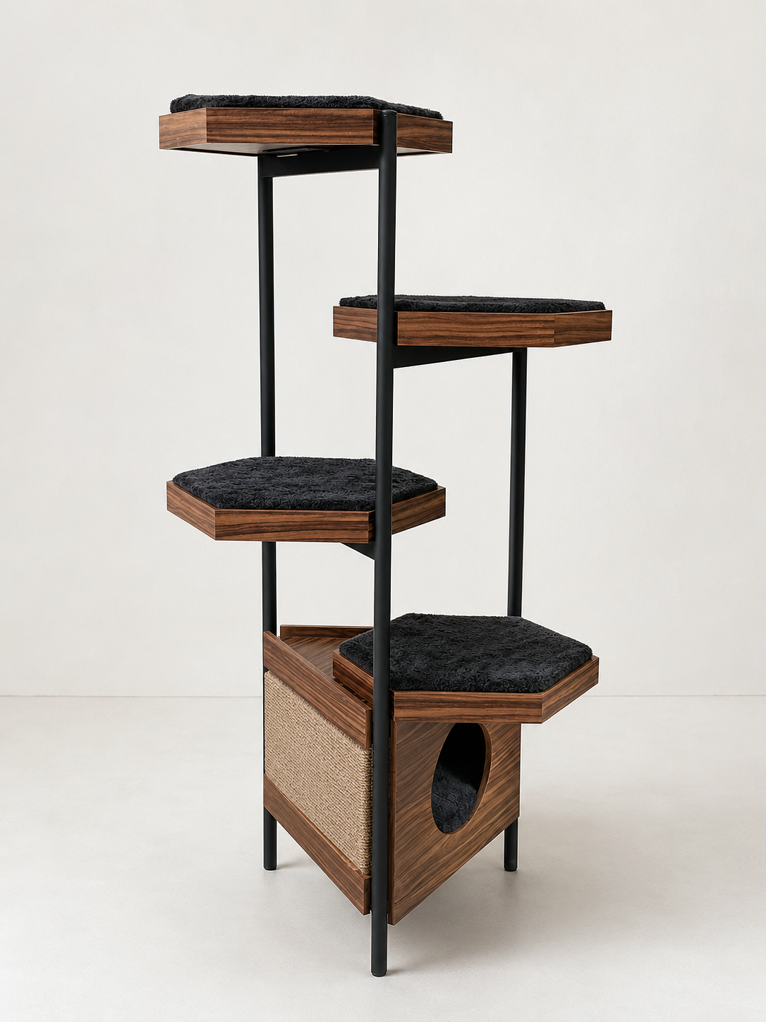 Torre para Maine Coon de 4 niveles con guarida