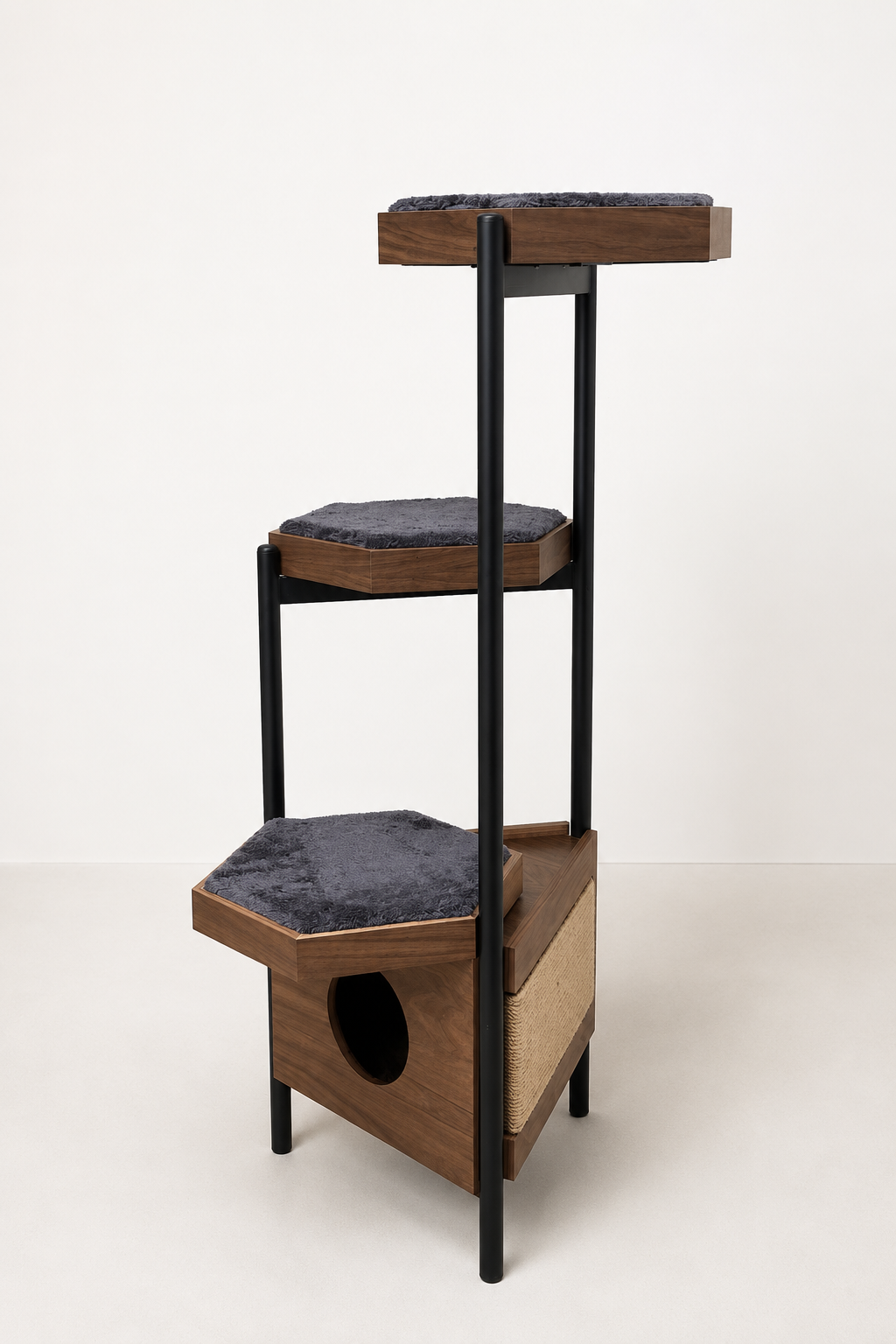 Torre para gato de 3 Niveles con guarida