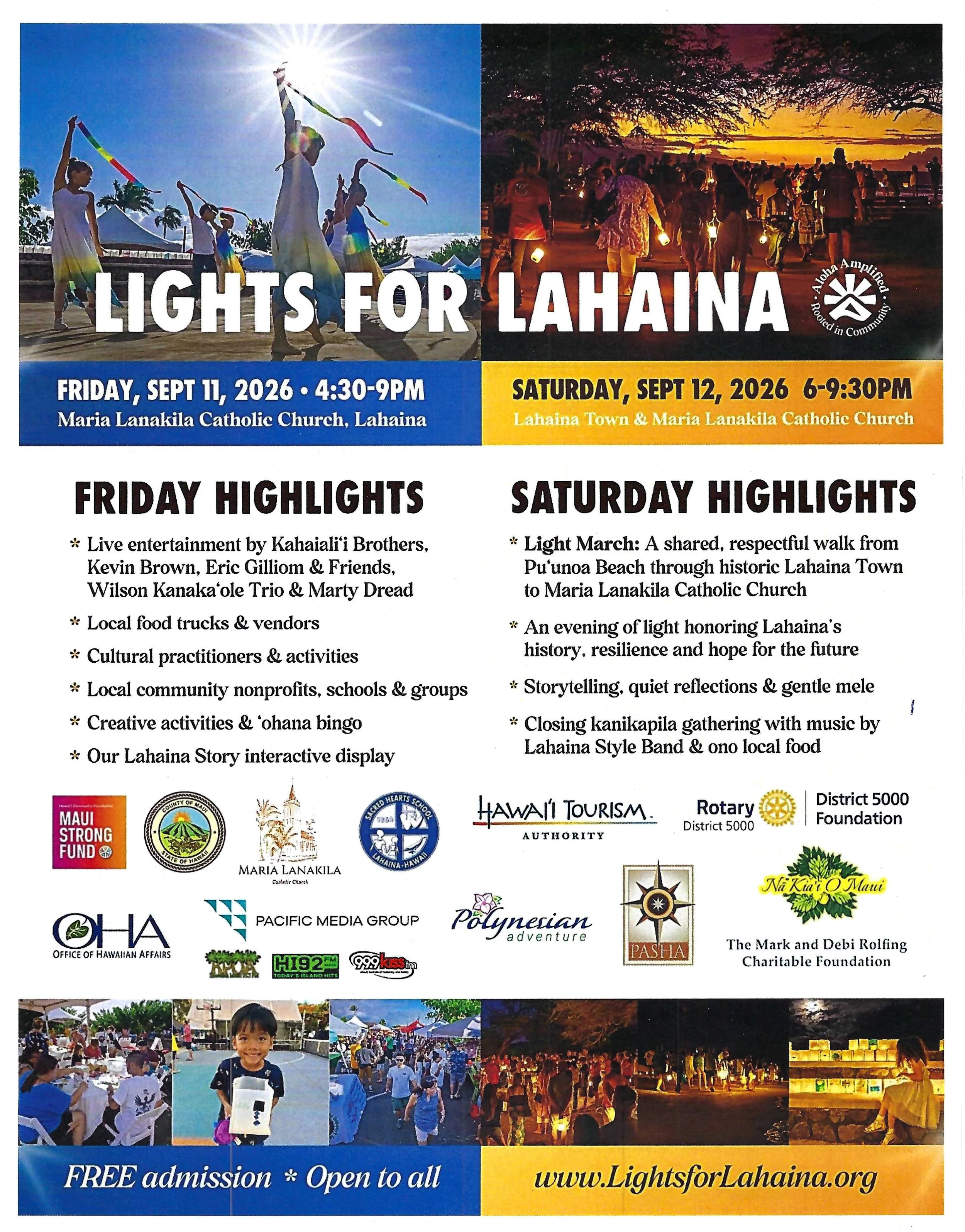 Lights for Lahaina, Day 1: Friday, September 11