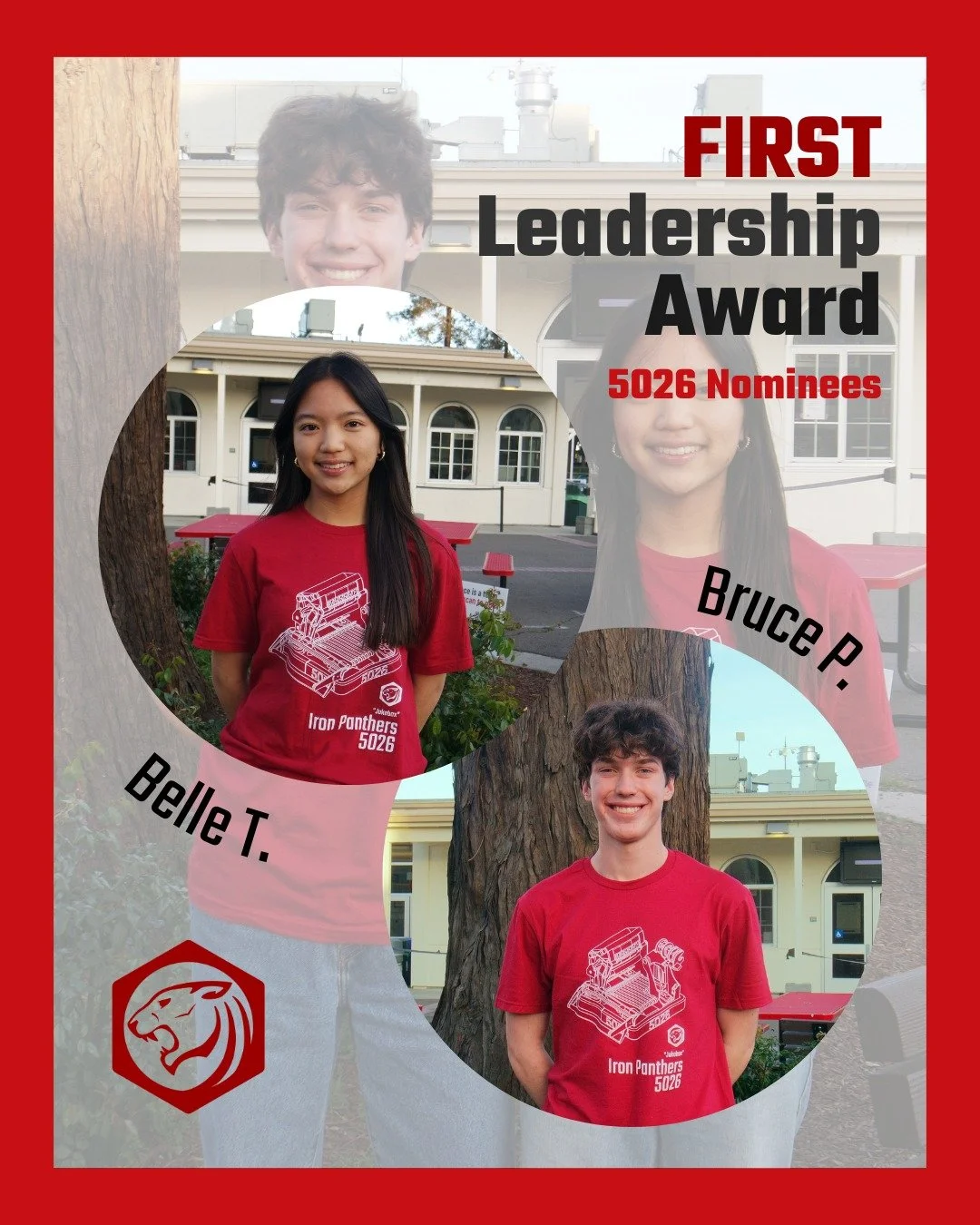 Student Spotlight #1: Leadership Award

As our first onseason event approaches, we're proud to spotlight our FIRST Leadership Award semifinalists, Belle and Bruce! During their time on the team, they've supported us tremendously with their technical 