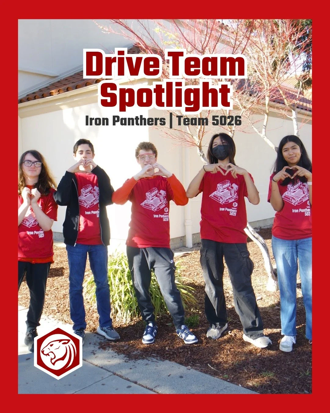 Student Spotlight #2: Drive Team

Meet our drive team, the most iconic quintet on the Iron Panthers: Sonali, Kyle, Jacob, Robbie, and Nathan! They are a crucial cornerstone of the team, as they put in countless hours of practice time to guarantee suc