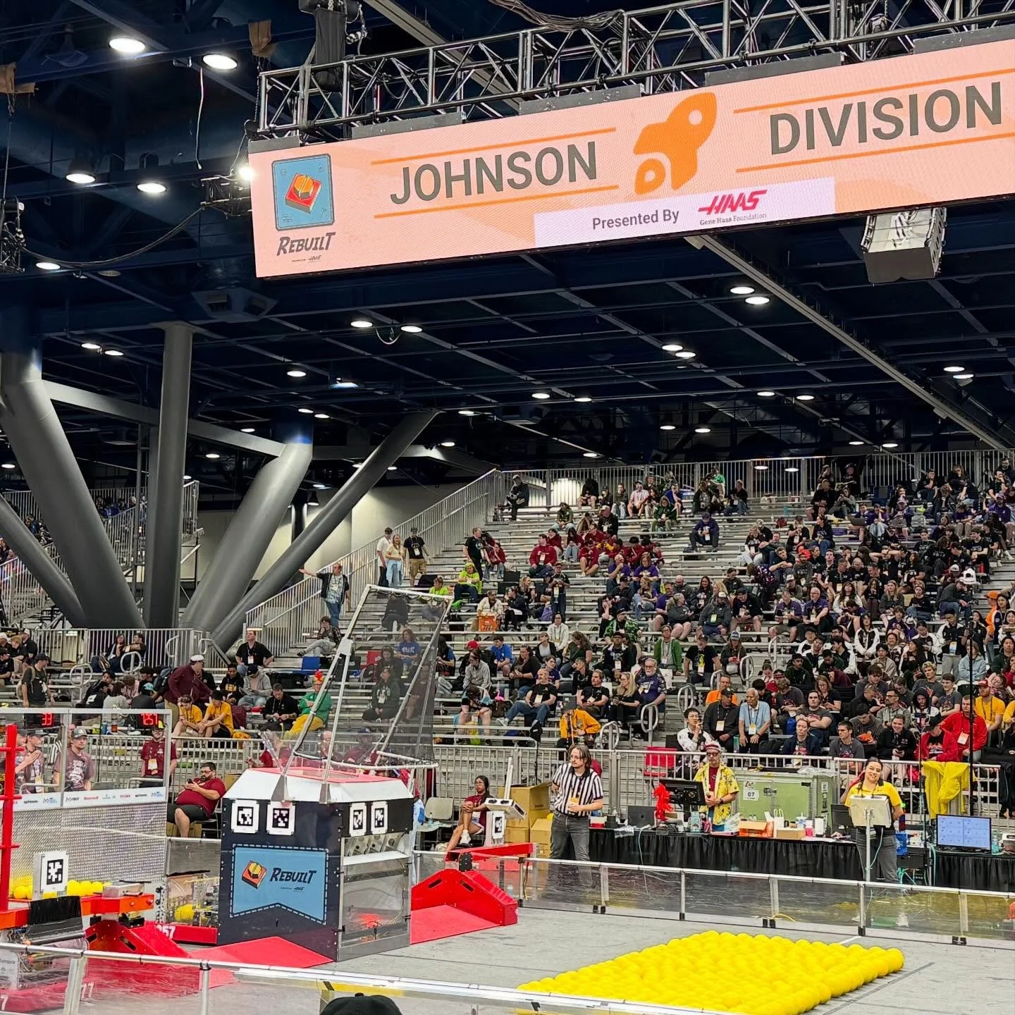 Qualification matches at the World Championships are officially complete! Yesterday we powered through our 5 matches, securing us rank 12 in the Johnson Division. We also placed 9th by overall EPA, 7th in autonomous EPA, and 4th in supercharged RP EP