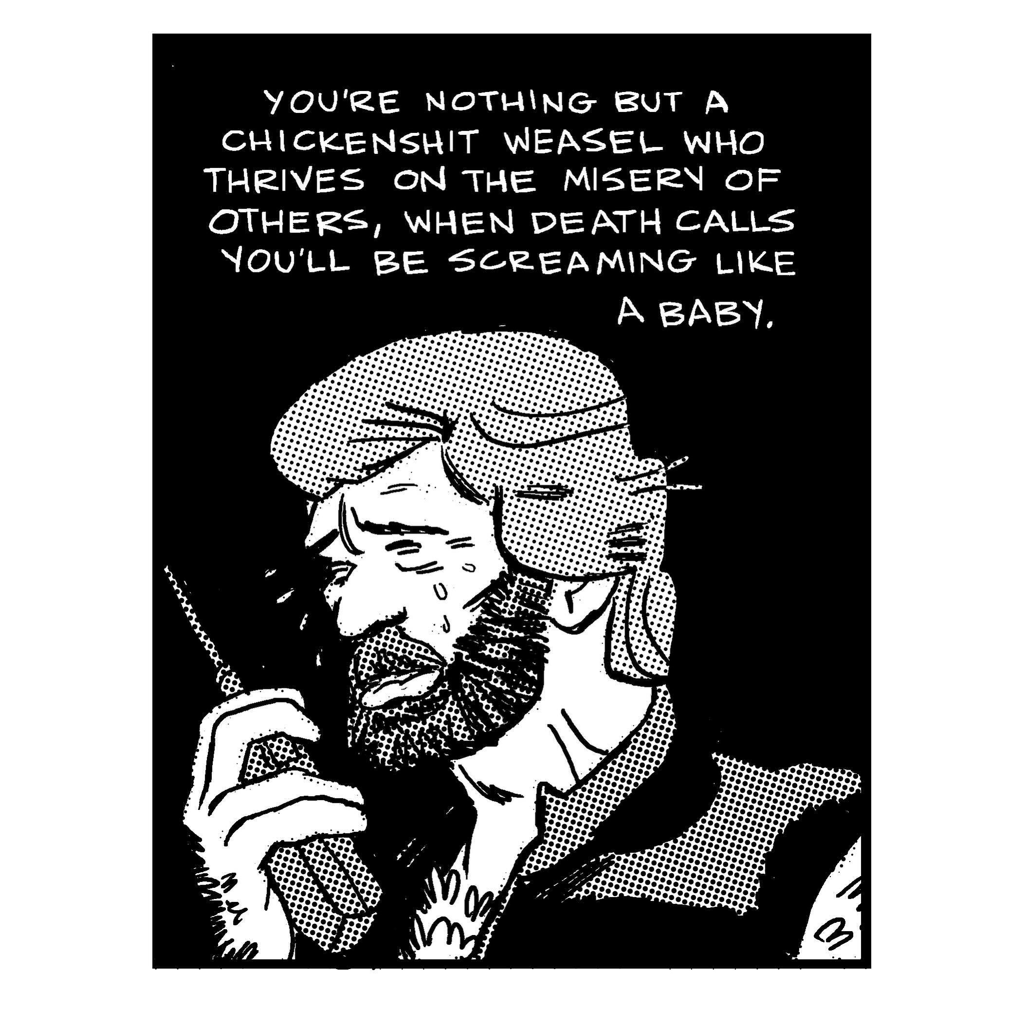 Ancient drawing of Chuck Norris in Delta Force 2. Actual  dialog.

For comics &amp; more join my NEWSLETTER at the link in bio. 
#comics #comicbooks #cartoonist #chucknorris