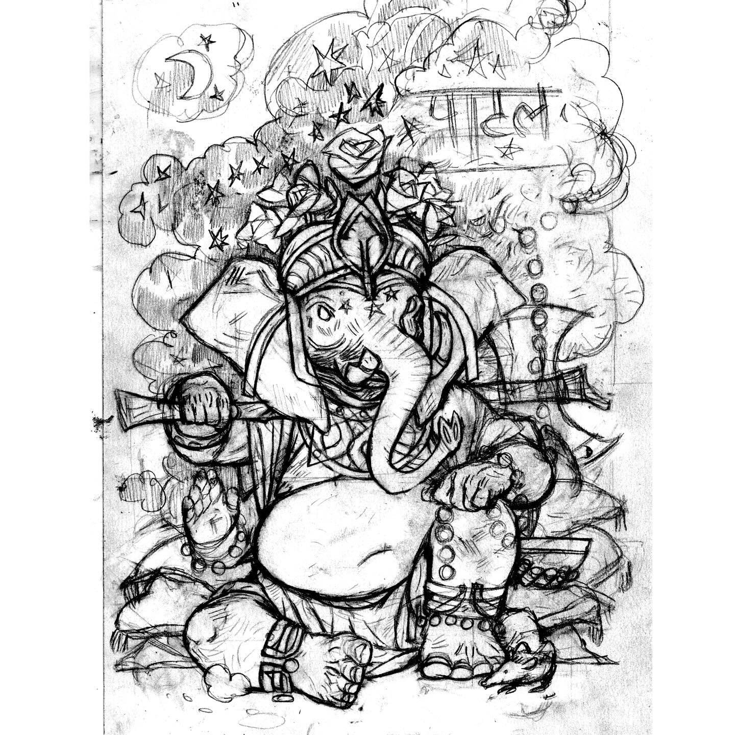 Found a drawing of Ganesh while going through old sketchbooks. 

For comics &amp; more join my NEWSLETTER at the link in bio. 
#Ganesh #comics #comicbooks #cartoonist #pencildrawing #ganesha