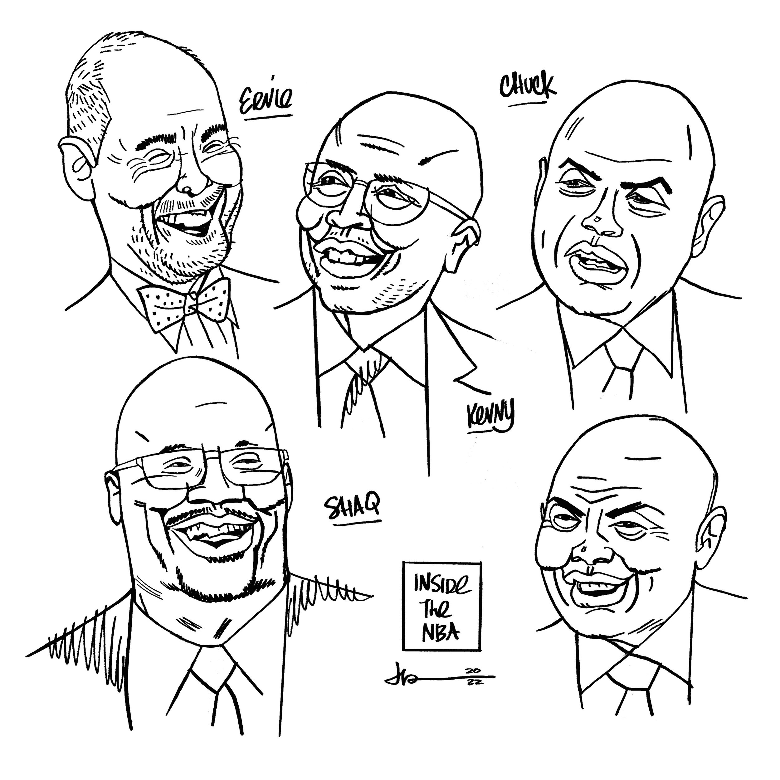 The  #nbaplayoffs are here and are already the best, and so are these guys (even when they aren&rsquo;t) 

For comics &amp; more read/join my NEWSLETTER at the link in bio. 

#insidethenba #charlesbarkley #shaq #erniejohnson #kennysmith