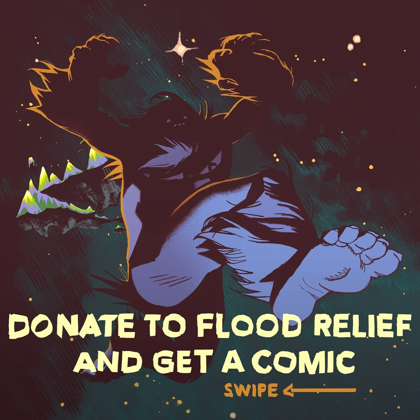 My home state of NC was devastated by Hurricane Helene. So in an effort to encourage people to pitch in I&rsquo;ll be sending out full digital copies (over 40 pages) of my new comic BIG SHOES in exchange for a proof of donation emailed to the LINK IN